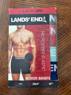 Lands' End Men's 4-Pack Microfiber Boxer Briefs 4 pack size L