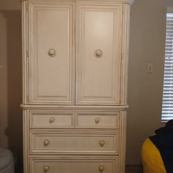 Armoire And Bed Frame And Matress With Box Springs 