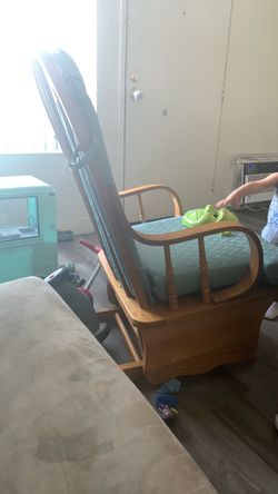Wooden Glider Rocking Chair with Cushion
