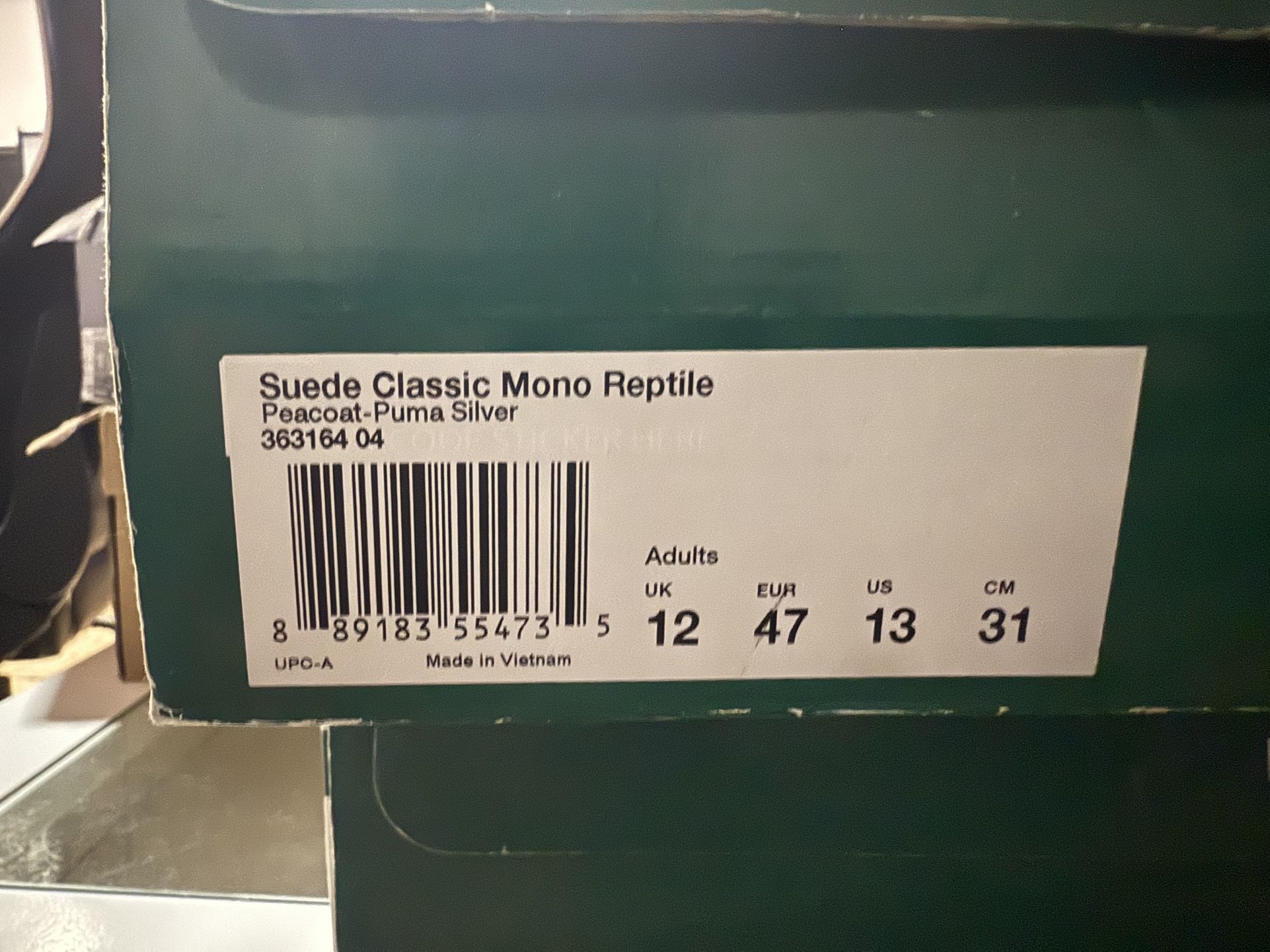 Puma Suede Classic Mono Reptile Men Size 13 Used