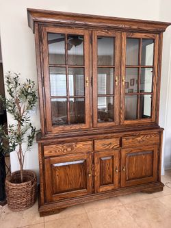 Large Dark Wood Hutch