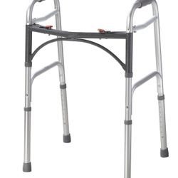 Drive Medical Deluxe 2-Button Folding Walker, Lightweight Walkers for Seniors