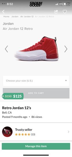 Like new retro 12’s size 12 men