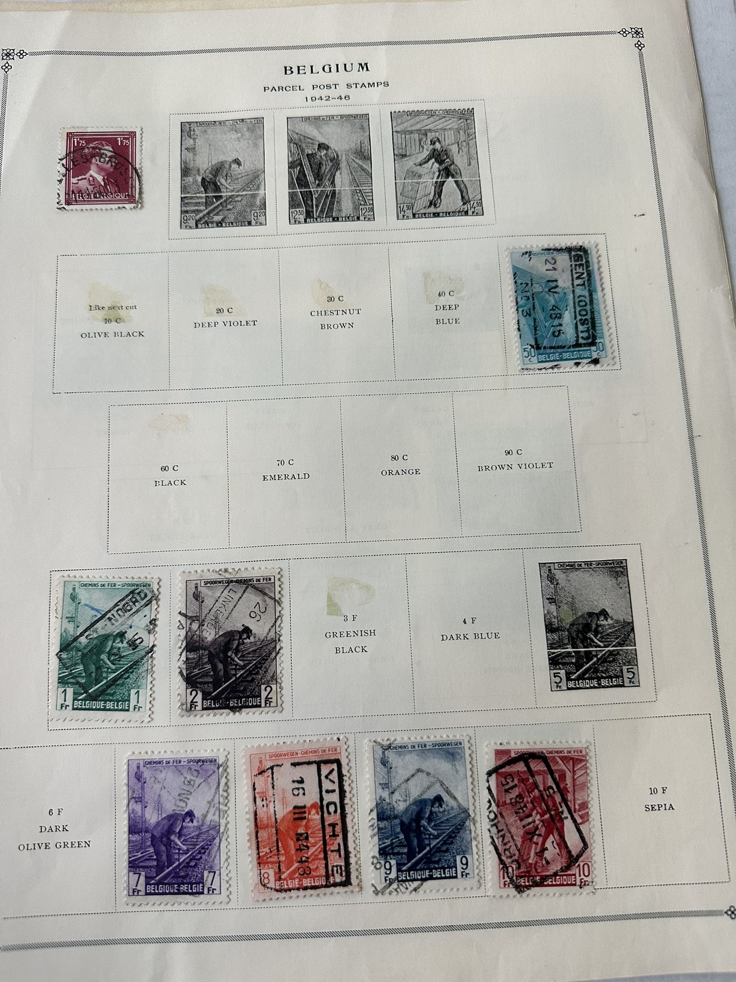 Belgium Parcel Post Stamp Group Of 75