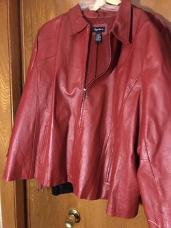 Maggie Barns red leather coat, size 5X