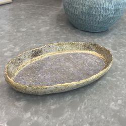 Handmade ceramic oval trinket dish, housewarming gift.