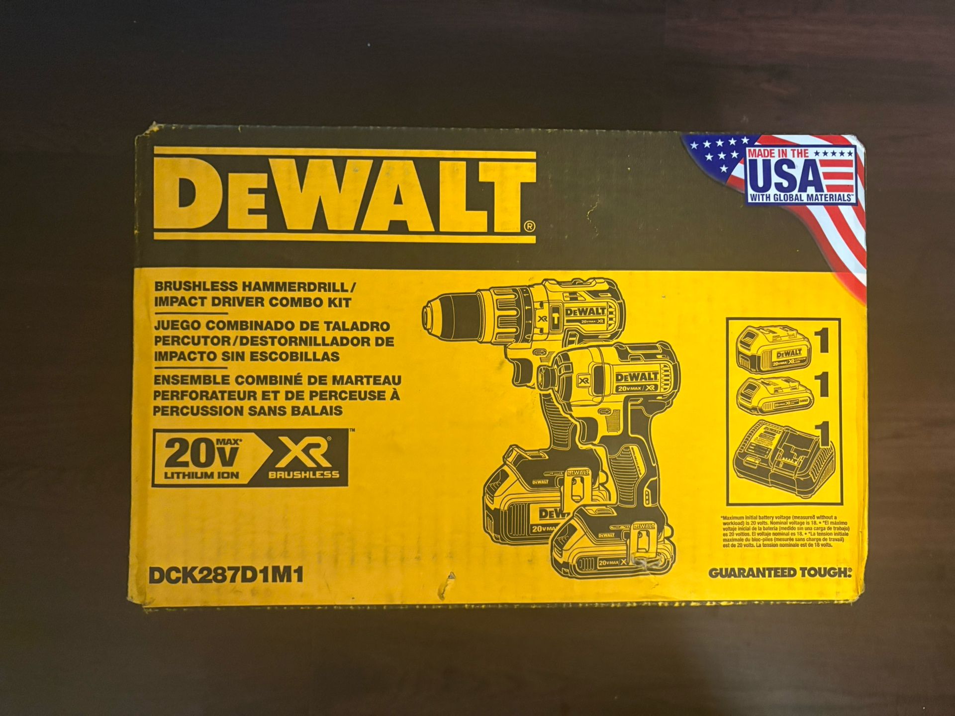 Dewalt 20v Xr Brushless Combo Kit New