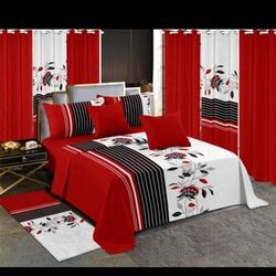 13-Piece Bed Set with Curtains – King & Queen Sizes – New!

Luxury Bed Set + Curtains – 13pcs – Multip