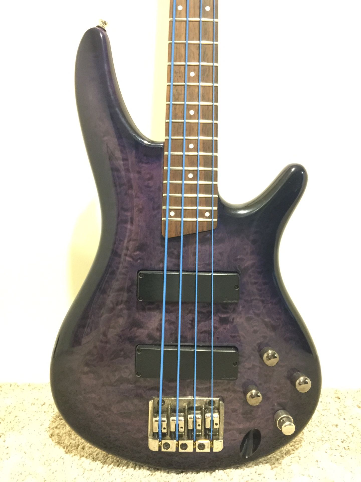 Ibanez SR400QM Purple Burst Quilted Maple Bass Guitar