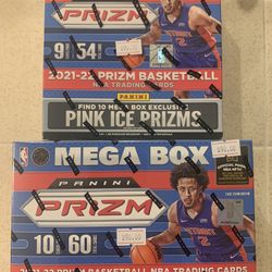 2021-22 Panini Prizm NBA Basketball Card Mega Box Walmart Or Targert Exclusive Cracked Ice Prizms New & Sealed!