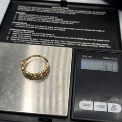 Solid 14kt Gold Cuban Link Ring Anillo Cubano De Oro Solido 14kt