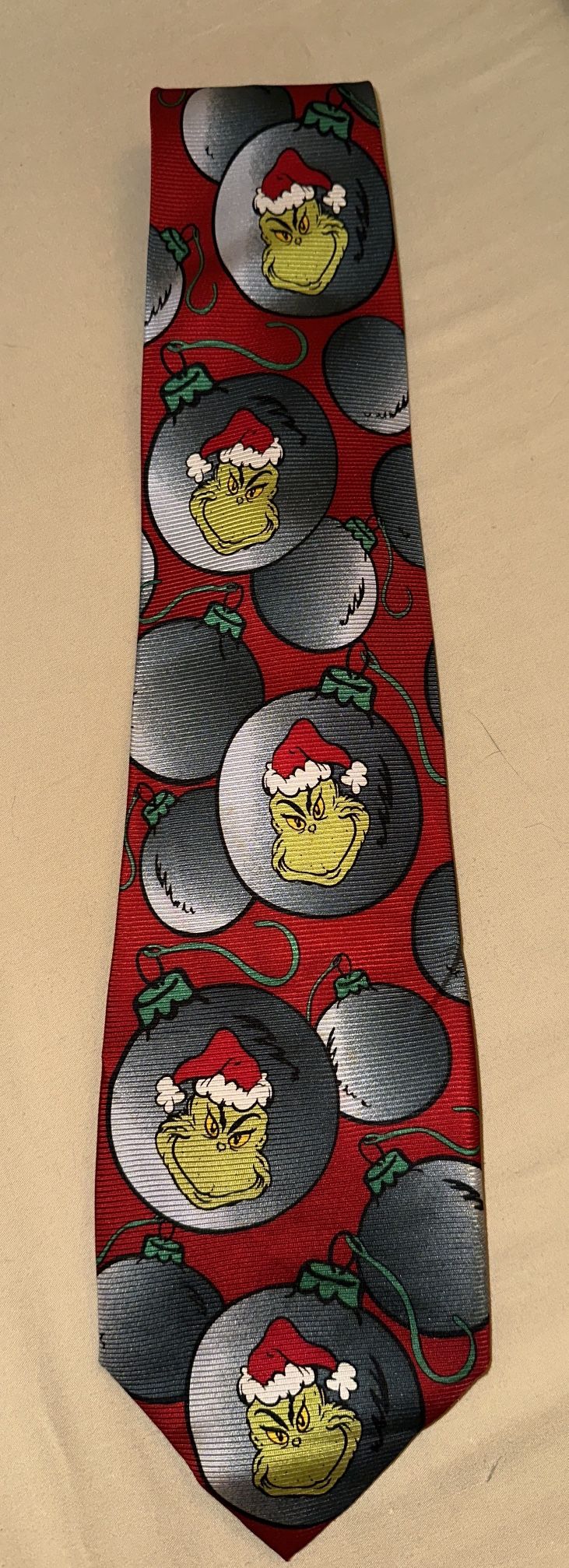 NWT Vintage Dr Seuss THE GRINCH Christmas Ornament Necktie