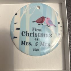 Mrs And Mrs Christmas Ornament. 