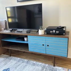 Teal TV Console with Storage