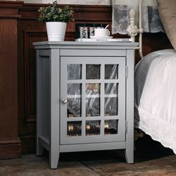 Homy Casa TANEKA CABINET GREY Multi-Purpose Storage Cabinet Open Box