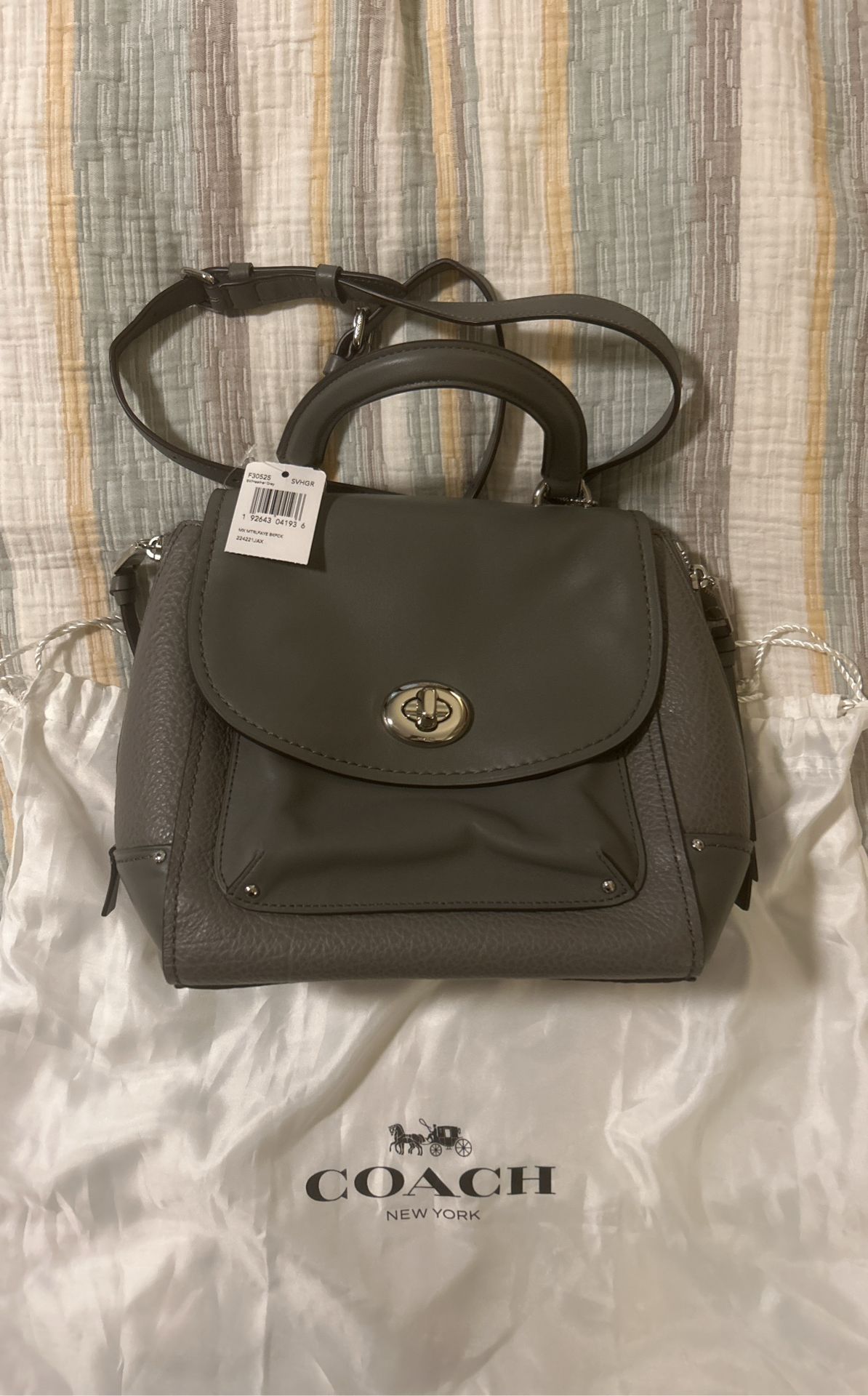 NEW Coach Backpack Purse Grey