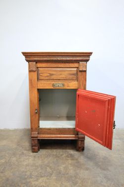 Refurbished 1920's Wood Refrigerator Cabinet