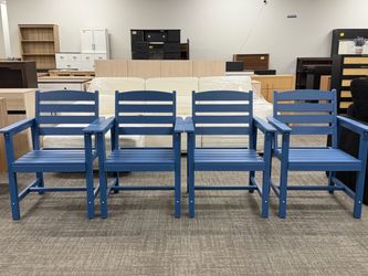 Set of 4, HDPE Adirondack style chairs