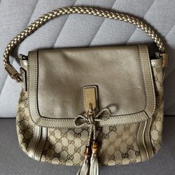 Auth GUCCI 2-Way Bamboo Shoulder Bag Handbag – Rare Vintage Style