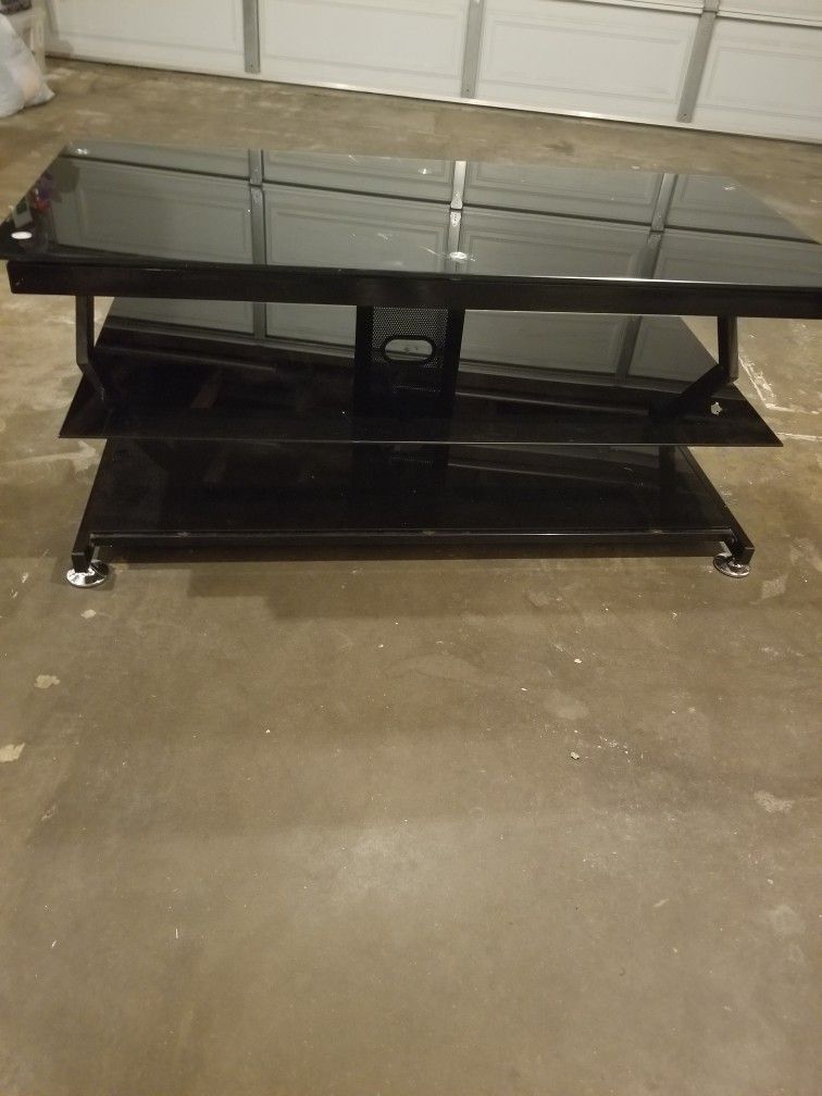 Black Glass TV Stand