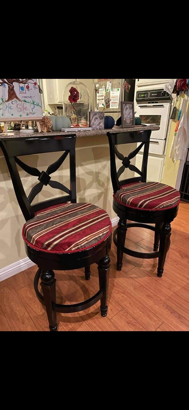 2 Lower counter Level Swivel Bar Stools Chairs Barstools 25" Inch TALL