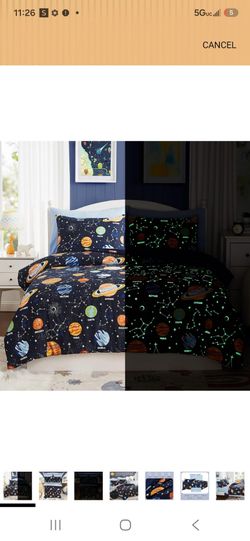 Full Size Bedding Set -7 Pieces Space Bedding Full Size Comforter Sets
Glow in the Dark