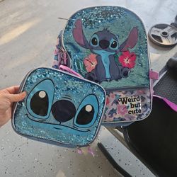 Stitch Backpack With Lunchbag