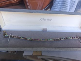 Vintige 925 silver bracelet with precious gems