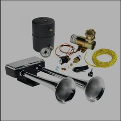 Hadley H00961EA - Bully Zinc 15.5" Chrome Plated Air Horn Kit!
