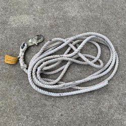 30 foot vertical lifeline rope with snap hook