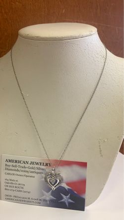 Sterling Silver 925 & Diamond heart pendant w/18” chain