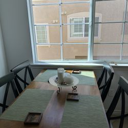 Solid Wood Dining Table And 4 Chairs