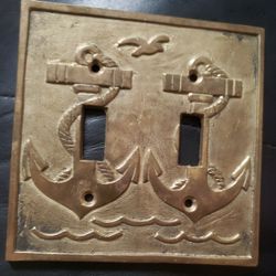 Vintage Heavy Brass Light switch Plate