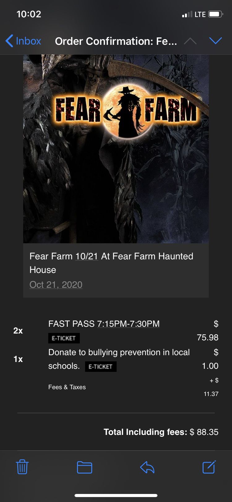2Fear farm fast pass tickets