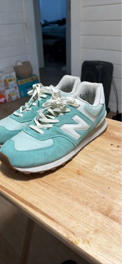 New Balance 574 Teal Suede Sneakers