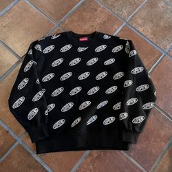 Supreme Oval Logo Velour Crewneck – Size Medium