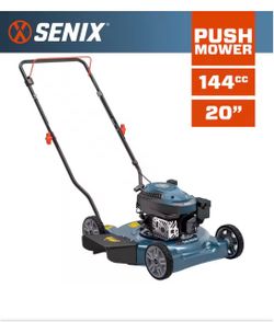 NEW IN BOX Shop Senix 20 in. 144cc 4-Cycle Gas Push Lawn Mower with Side Discharge