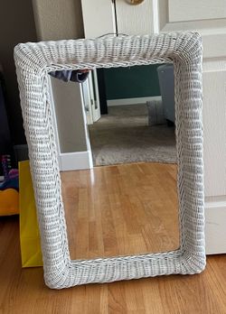 White Wicker Mirror
