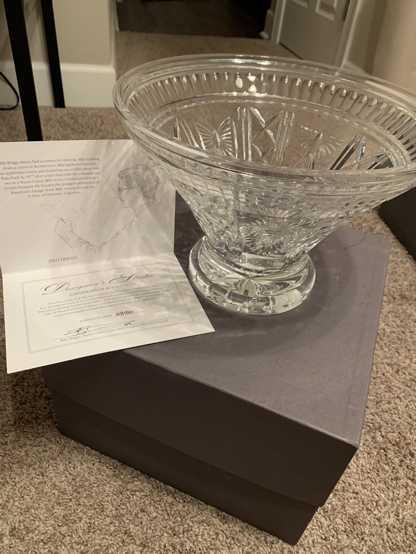 Millennium Series by WATERFORD CRYSTAL - BILLY BRIGGS DESIGN 49/50 LIMITED EDITION