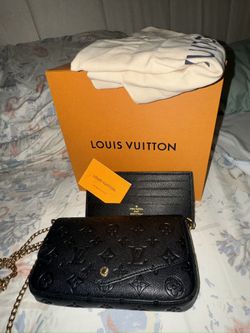 Louis Vuitton Pochette Felicie Shoulder Bag Black Leather