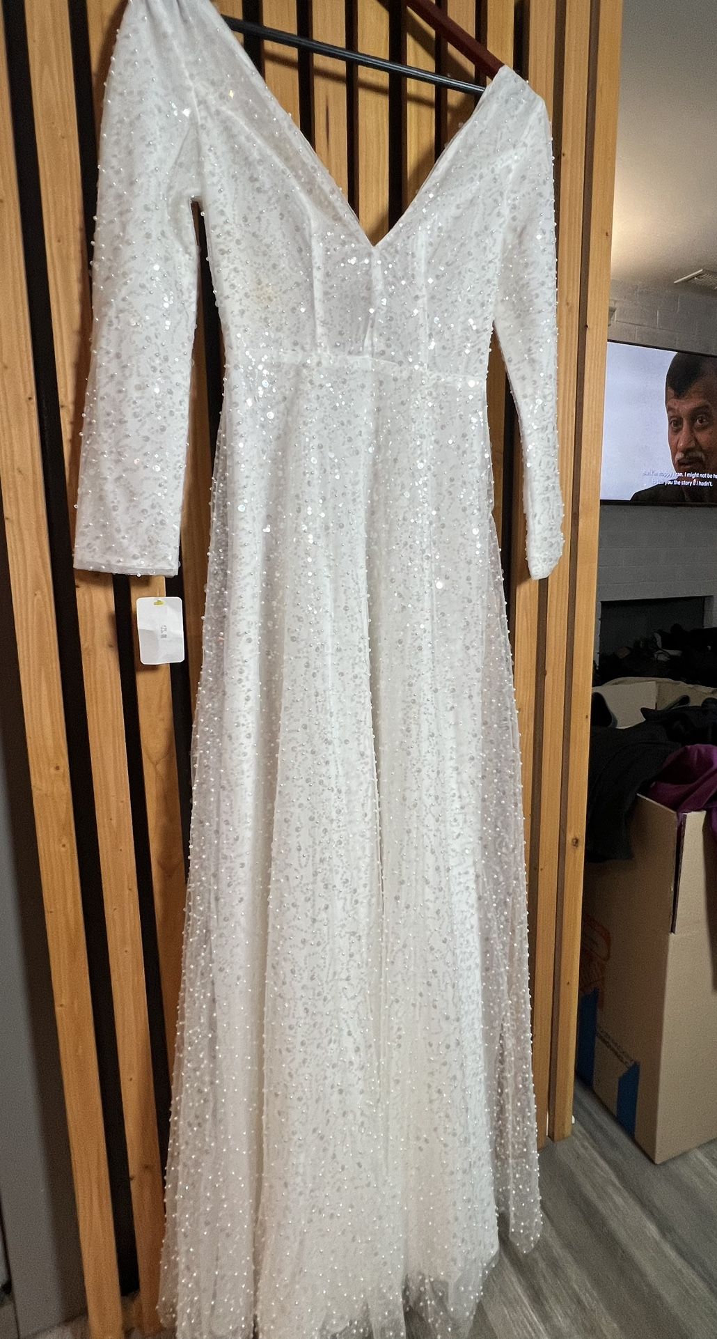 MERRY’S Long Formal Dress with Long Sleeves Sequin SIZE 2 