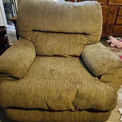 Free. Tan Recliner.  Needs Some Love 