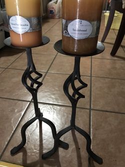 Metal candle holder set