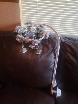 Baby mobile purple flowers pottery barn