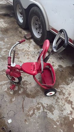 Red Kids Tricycle with Parent Push Handle