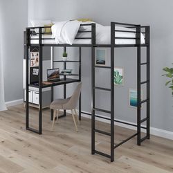 Black Metal Loft Bed
