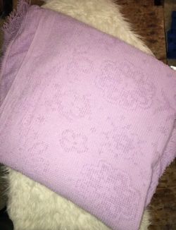 Beautiful Purple Chenille fringe Bedspread - 98" x 84"