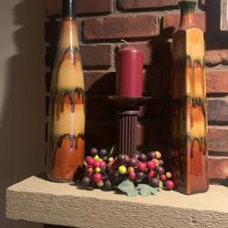 Vases, Candles, Candelabras, And Fake Grape Vine Decor