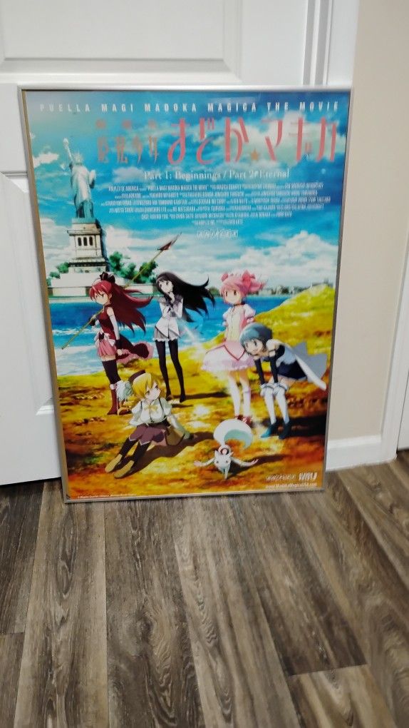 Puella Magi Madoka Magica the Movie Anime Classic film Canvas Poster w/Steel Frame, 40”LX28”WX1.5”T
