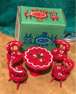 Vintage Wooden Dollhouse Furniture